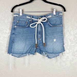 Rag & Bone light wash high rise rope detail shorts